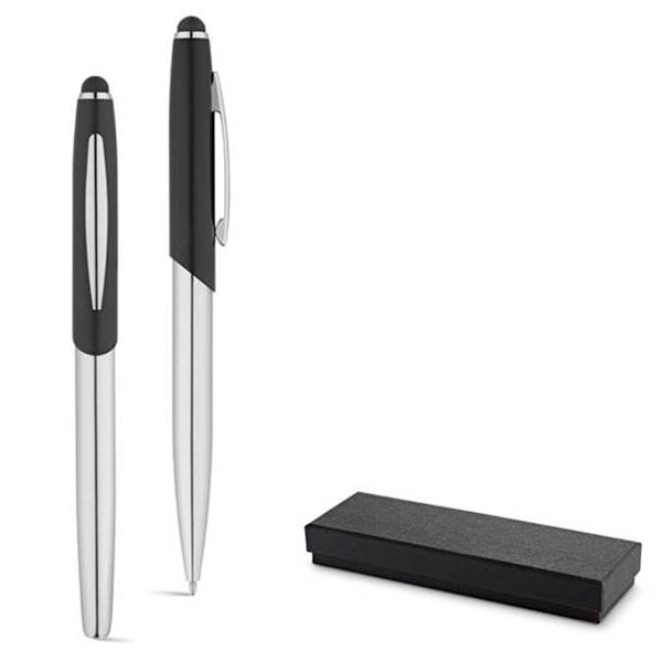 Conjunto de caneta roller e esferográfica de metal personalizado – CJ025