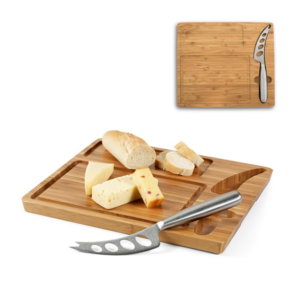 Tábua de queijos em bambu com faca – GA093