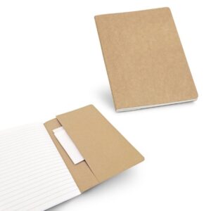Caderno A5 com 40 folhas de papel reciclado e capa em cartão. – OE392