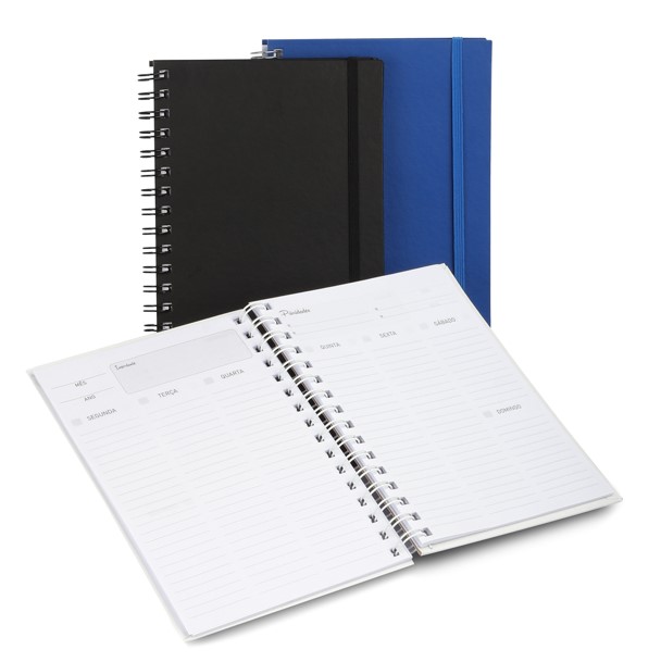 Caderno planner feito em capa dura com elástico para lacre – OE217