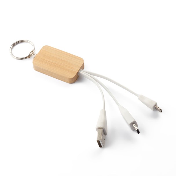 Chaveiro com cabos de carregamento USB-A e Lightning (Iphone e Tipo-C) – CH117