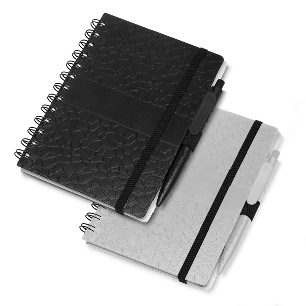 Caderno de anotações com espiral e suporte para caneta – OE420